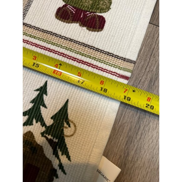 Set Of 2 St. Nicholas Square Cotton Festive Moose & Tree Placemats - Picture 4 of 12